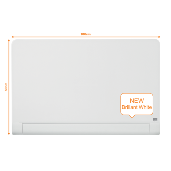 Pizarra Magnética De Cristal Nobo Impression Pro De 1000X560Mm Con Bandeja Para Rotuladores Oculta Blanco Brillante