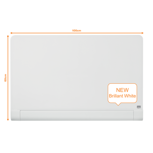 Pizarra Magnética De Cristal Nobo Impression Pro De 1000X560Mm Con Bandeja Para Rotuladores Oculta Blanco Brillante