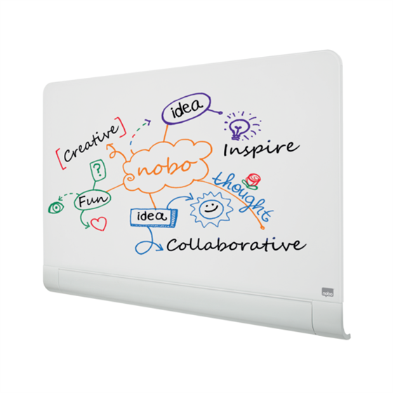 Pizarra Magnética De Cristal Nobo Impression Pro De 1000X560Mm Con Bandeja Para Rotuladores Oculta Blanco Brillante