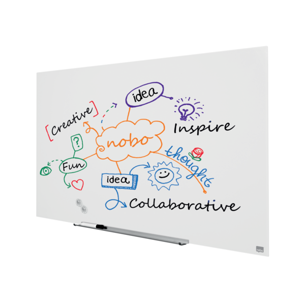 Pizarra Magnética De Cristal Nobo Impression Pro De 1260X710Mm Blanco Brillante