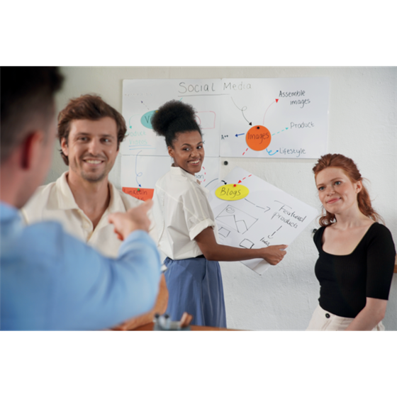 Pizarra Magnética Modular Sin Marco Nobo 450X450Mm Blanco