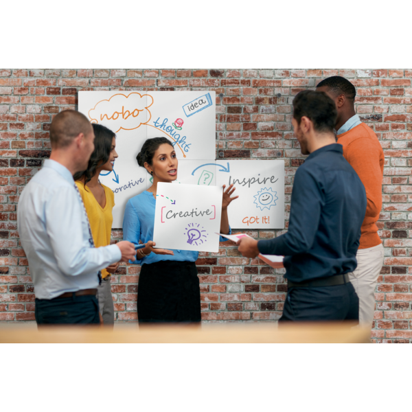 Pizarra Magnética Modular Sin Marco Nobo 450X450Mm Blanco