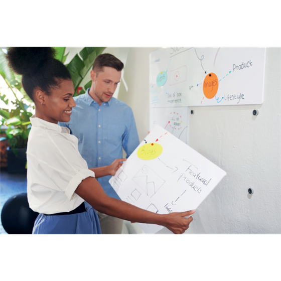 Pizarra Magnética Modular Sin Marco Nobo 600X450Mm Blanco