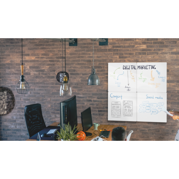 Pizarra Magnética Modular Sin Marco Nobo 600X450Mm Blanco