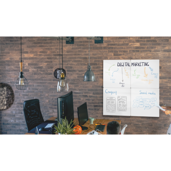 Pizarra Magnética Modular Sin Marco Nobo 600X450Mm Blanco