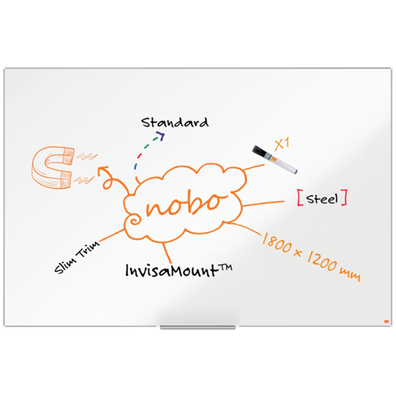 Pizarra Magnética Nano Clean™ Nobo Impression Pro De 1800X1200Mm Blanco