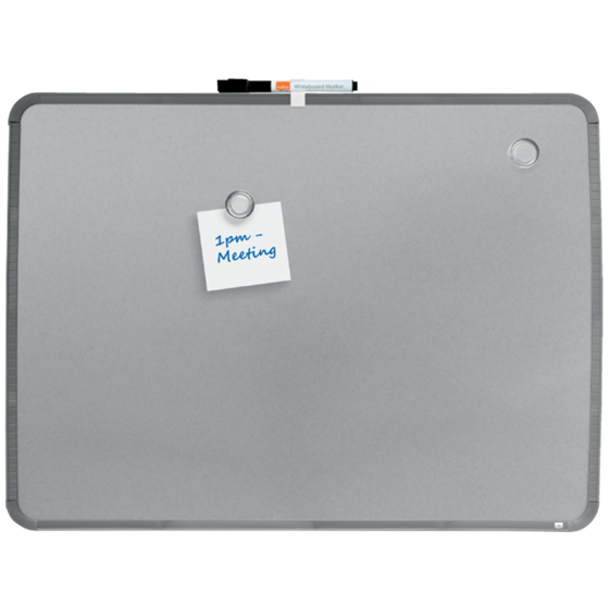 Pizarra Magnética Pequeña Nobo Con Marco Plateado Slim 580X430 Mm Plata