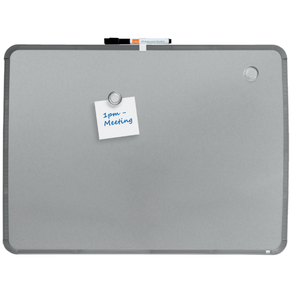 Pizarra Magnética Pequeña Nobo Con Marco Plateado Slim 580X430 Mm Plata