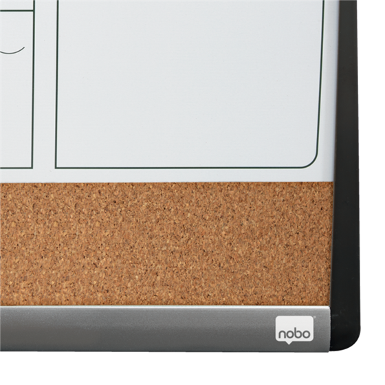 Planificador De Pizarra Magnética Pequeña Nobo Con Tablero De Anuncios De Corcho 585X430 Mm Blanco