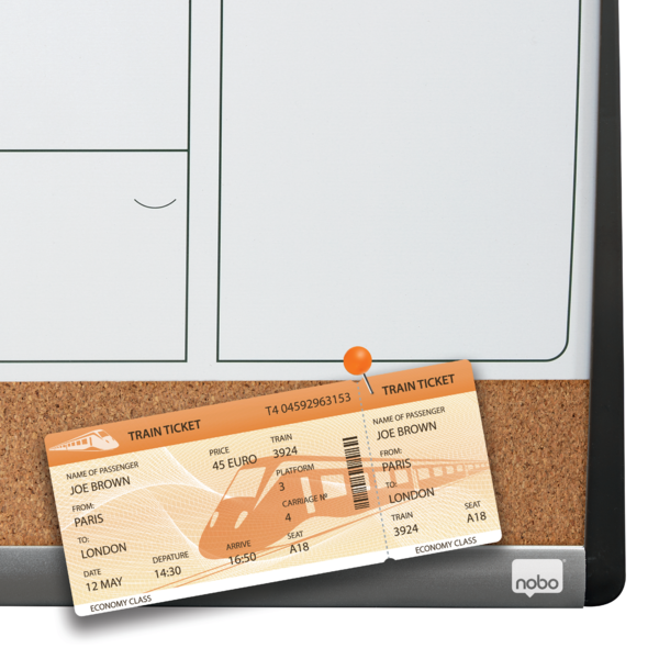 Planificador De Pizarra Magnética Pequeña Nobo Con Tablero De Anuncios De Corcho 585X430 Mm Blanco