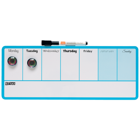 Planificador Semanal De Pizarra Magnética Mini De Nobo 360X140 Mm Azul