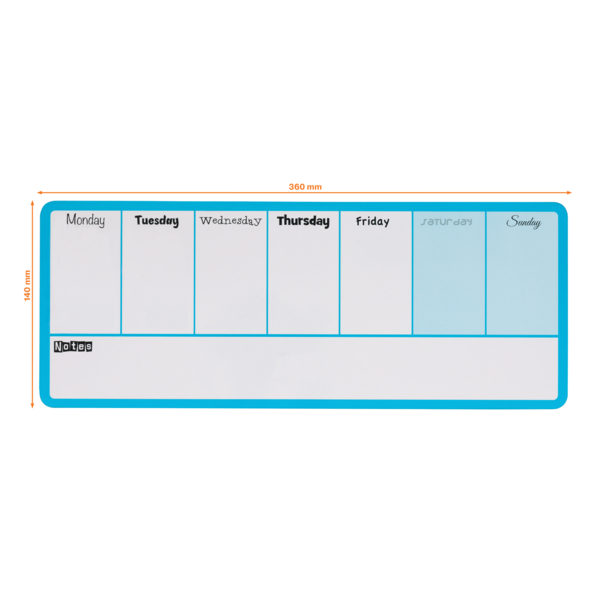 Planificador Semanal De Pizarra Magnética Mini De Nobo 360X140 Mm Azul