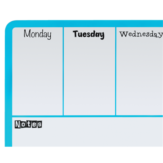 Planificador Semanal De Pizarra Magnética Mini De Nobo 360X140 Mm Azul