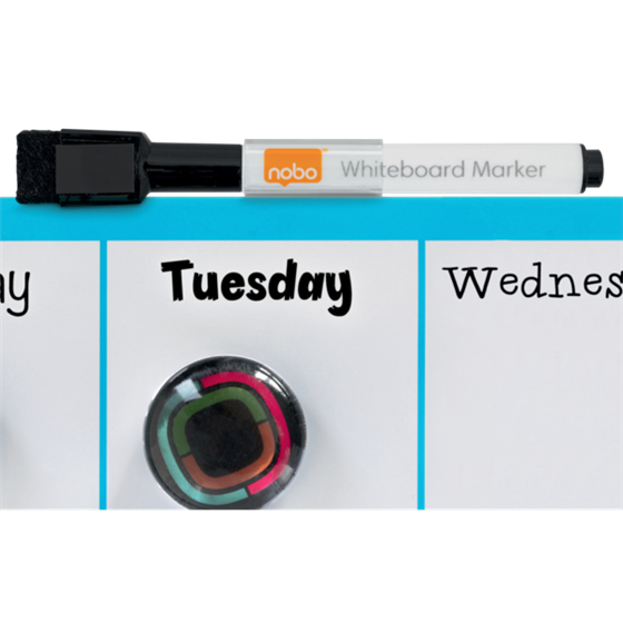 Planificador Semanal De Pizarra Magnética Mini De Nobo 360X140 Mm Azul