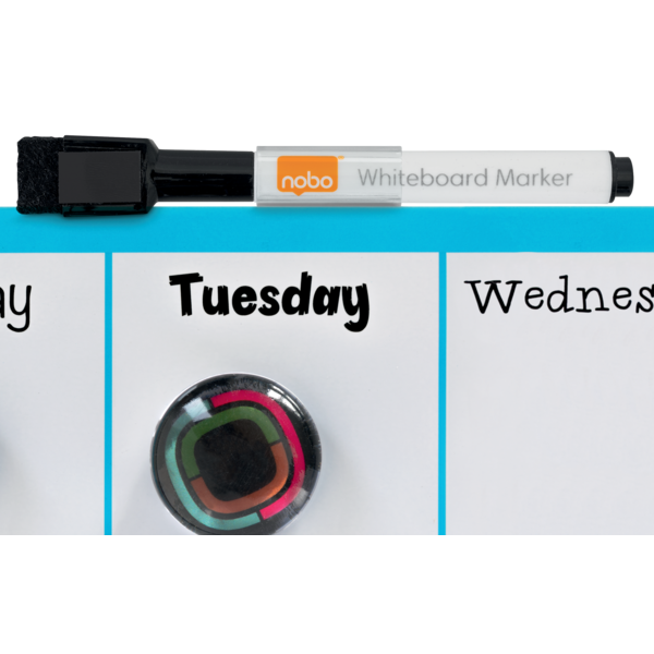 Planificador Semanal De Pizarra Magnética Mini De Nobo 360X140 Mm Azul