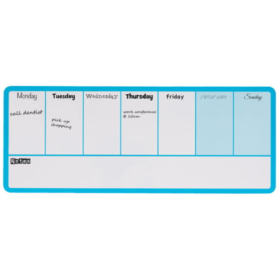Planificador Semanal De Pizarra Magnética Mini De Nobo 360X140 Mm Azul