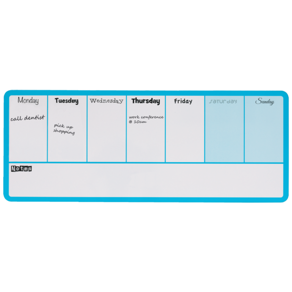 Planificador Semanal De Pizarra Magnética Mini De Nobo 360X140 Mm Azul