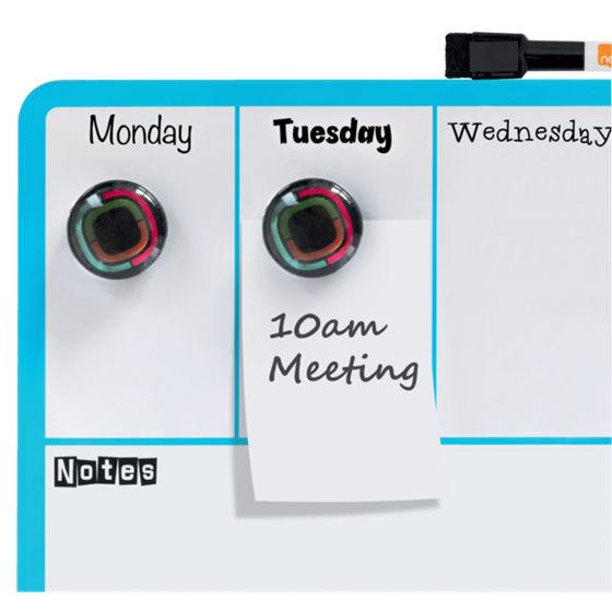 Planificador Semanal De Pizarra Magnética Mini De Nobo 360X140 Mm Azul