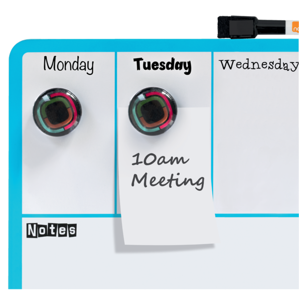 Planificador Semanal De Pizarra Magnética Mini De Nobo 360X140 Mm Azul