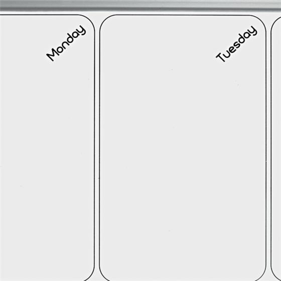 Planificador Semanal De Pizarra Magnética Pequeña De 585X190 Mm De Nobo Gris