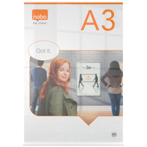 Porta Póster Acrílico Transparente De Sobremesa, A3 Transparente