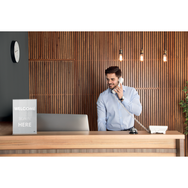 Porta Póster Acrílico Transparente De Sobremesa, A4 Transparente