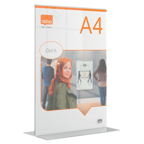 Porta Póster Acrílico Transparente De Sobremesa, A4 Transparente