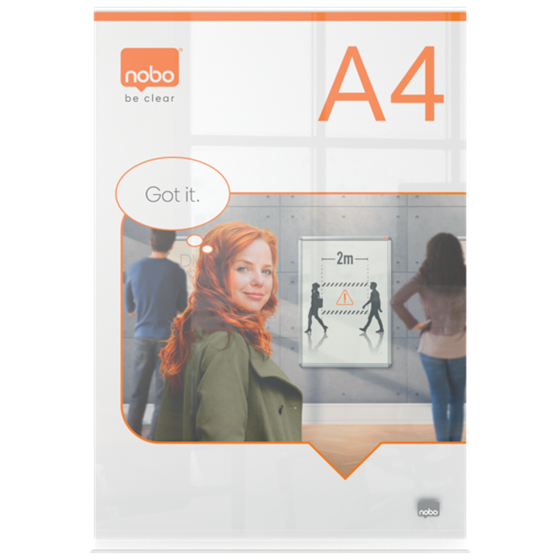 Porta Póster Acrílico Transparente De Sobremesa, A4 Transparente