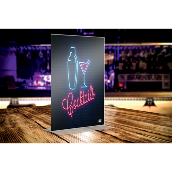 Porta Póster Acrílico Transparente De Sobremesa, A5 Transparente