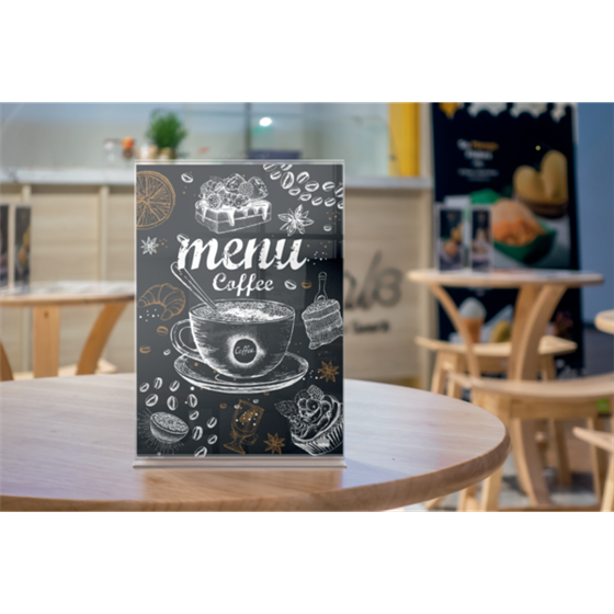 Porta Póster Acrílico Transparente De Sobremesa, A5 Transparente