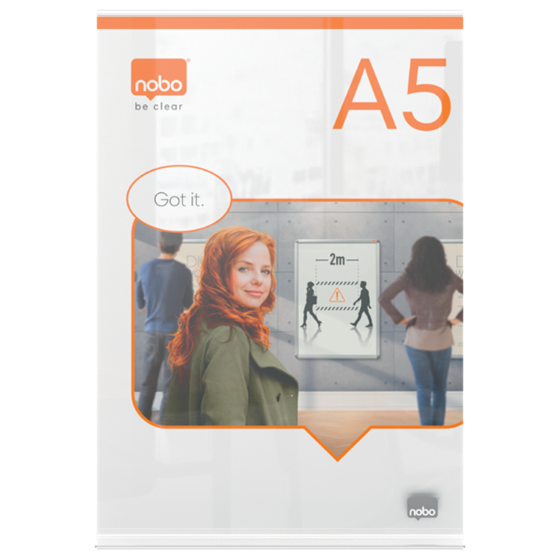 Porta Póster Acrílico Transparente De Sobremesa, A5 Transparente