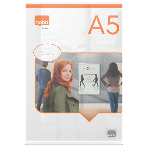 Porta Póster Acrílico Transparente De Sobremesa, A5 Transparente