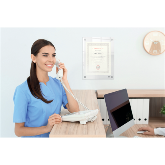 Porta Póster Acrílico Transparente Mural, A5 Transparente