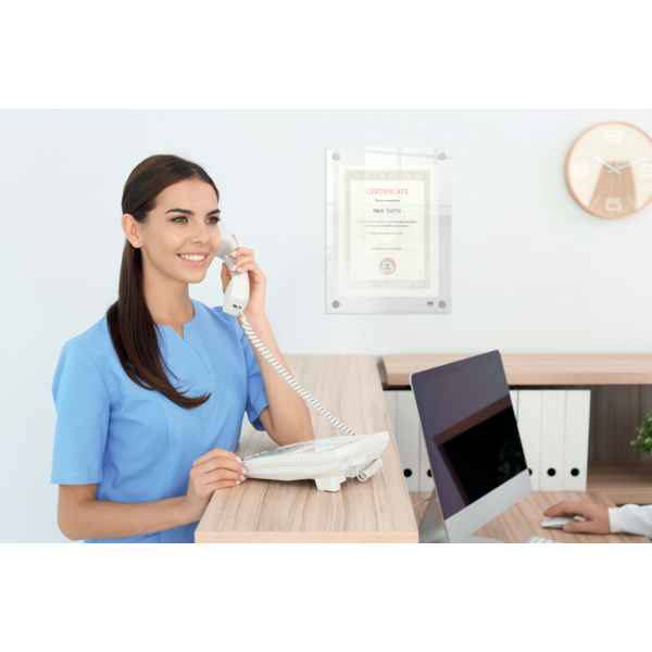 Porta Póster Acrílico Transparente Mural, A5 Transparente