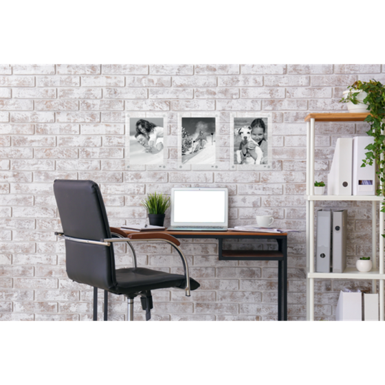 Porta Póster Acrílico Transparente Mural, A5 Transparente