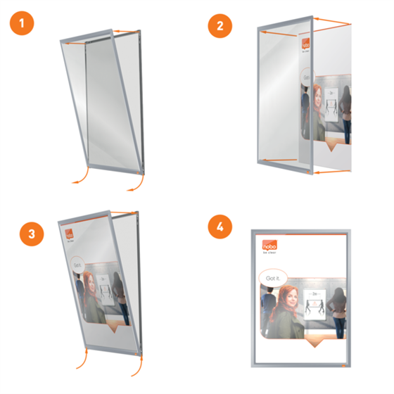 Porta Pósters Con Marco De Clip De Aluminio A3 Blanco