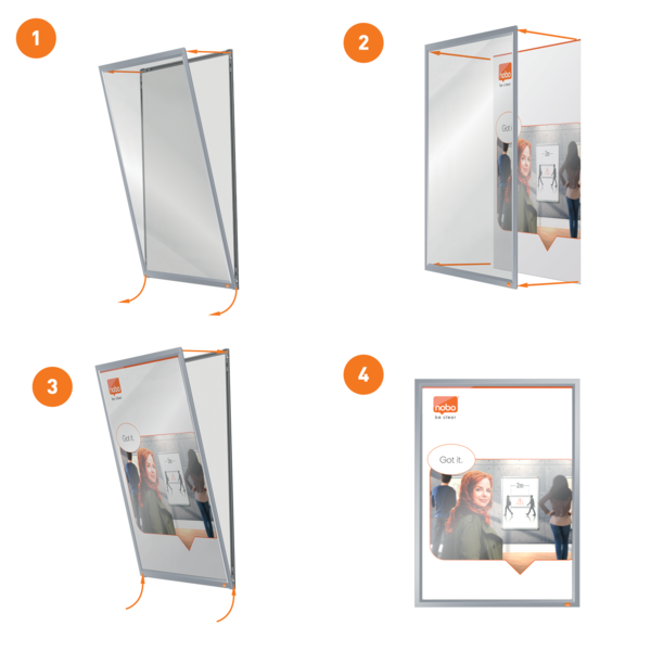 Porta Pósters Con Marco De Clip De Aluminio A3 Blanco