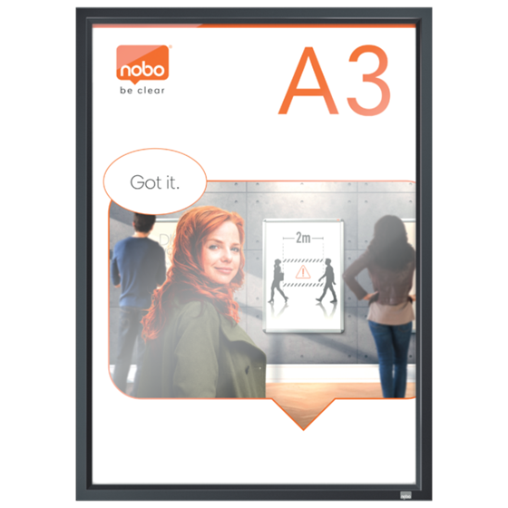 Porta Pósters Con Marco De Clip De Color Gris Grafito A3 Blanco