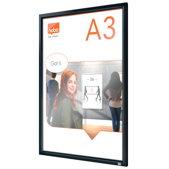 Porta Pósters Con Marco De Clip De Color Gris Grafito A3 Blanco