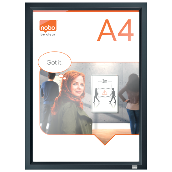 Porta Pósters Con Marco De Clip De Color Gris Grafito A4 Blanco