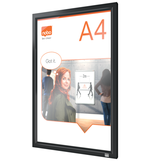 Porta Pósters Con Marco De Clip De Color Gris Grafito A4 Blanco