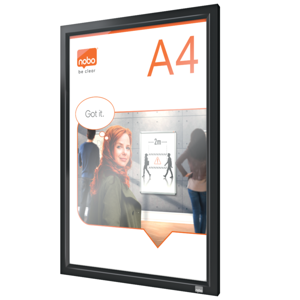 Porta Pósters Con Marco De Clip De Color Gris Grafito A4 Blanco