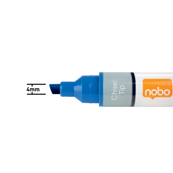 Rotuladores De Tinta Líquida Nobo Con Punta Biselada, 10 Unidades Azul