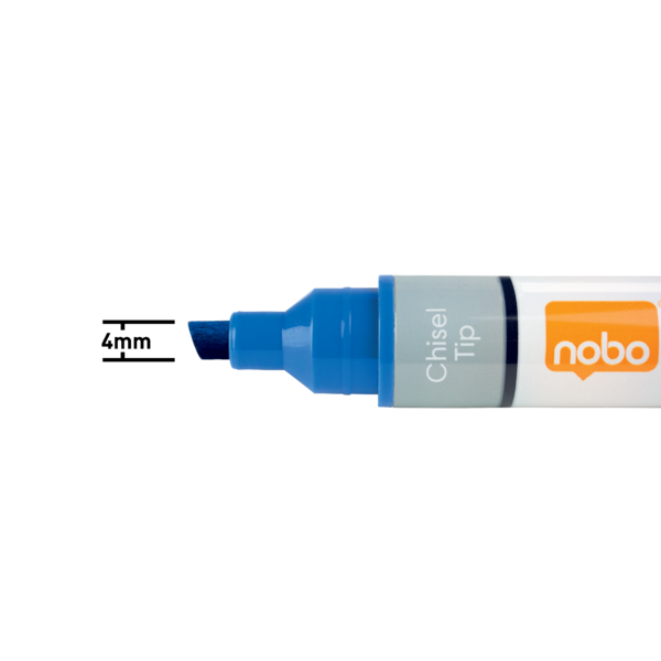 Rotuladores De Tinta Líquida Nobo Con Punta Biselada, 10 Unidades Azul