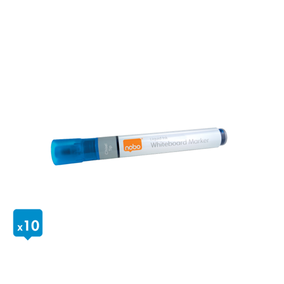 Rotuladores De Tinta Líquida Nobo Con Punta Biselada, 10 Unidades Azul
