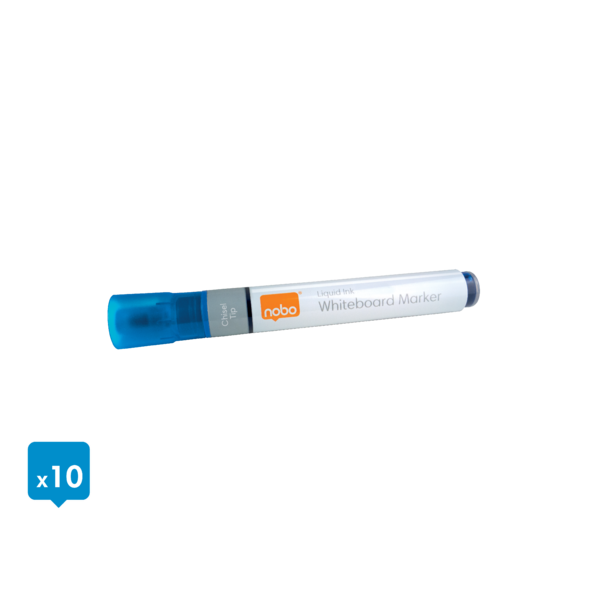Rotuladores De Tinta Líquida Nobo Con Punta Biselada, 10 Unidades Azul