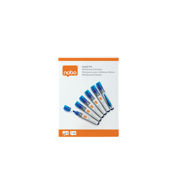 Rotuladores De Tinta Líquida Nobo Con Punta Biselada, 10 Unidades Azul