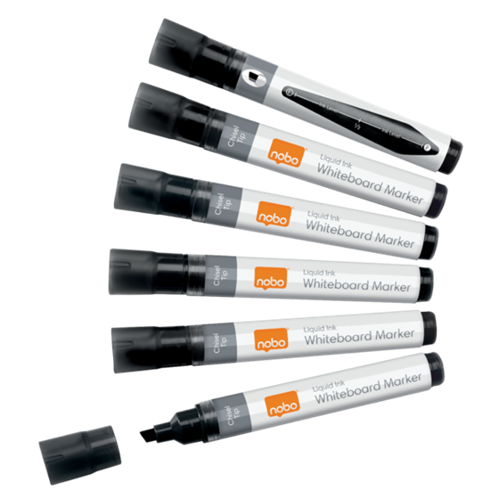 Rotuladores De Tinta Líquida Nobo Con Punta Biselada, 10 Unidades Negro