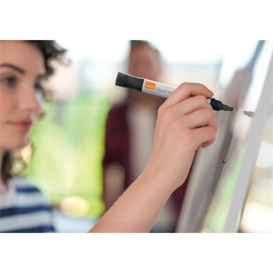 Rotuladores De Tinta Líquida Nobo Con Punta Biselada, 10 Unidades Negro