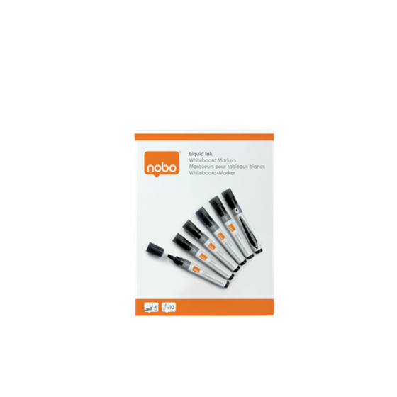 Rotuladores De Tinta Líquida Nobo Con Punta Biselada, 10 Unidades Negro